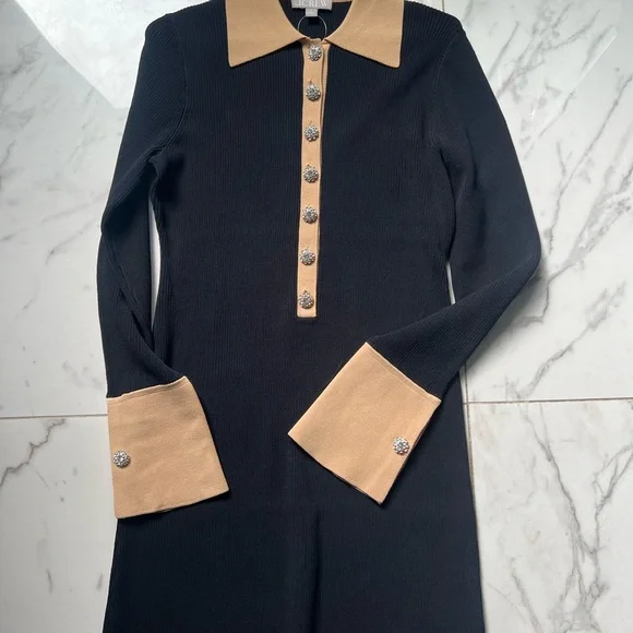 J Crew - Ribbed polo sweater-dress with jewel buttons - Picture 2 of 10